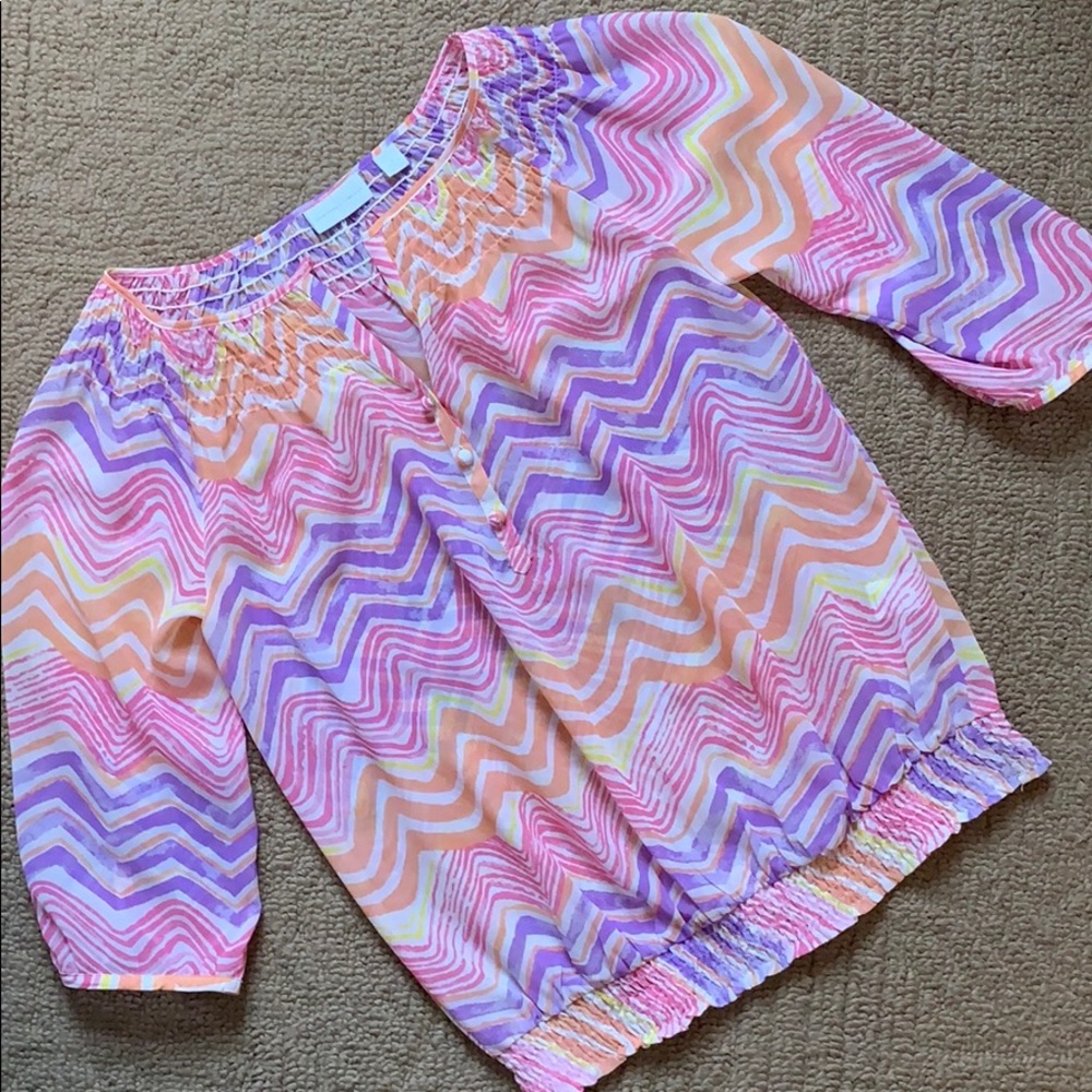 Shear multi-colored top